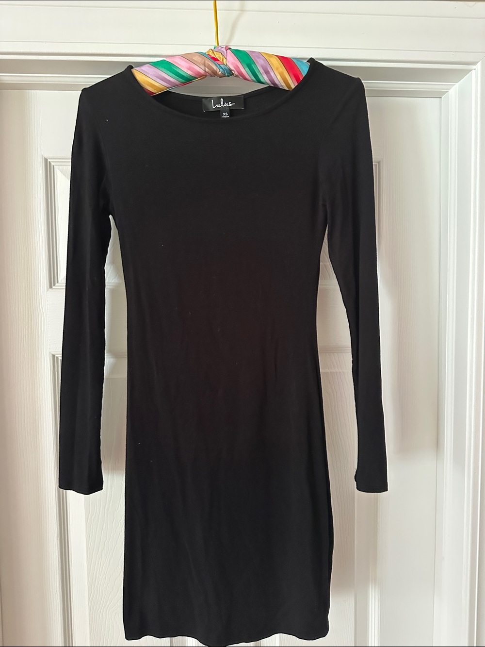 Lulu's Black Long-Sleeve Slim Fit Dress